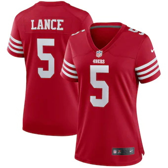 womens nike trey lance scarlet san francisco 49ers team pla